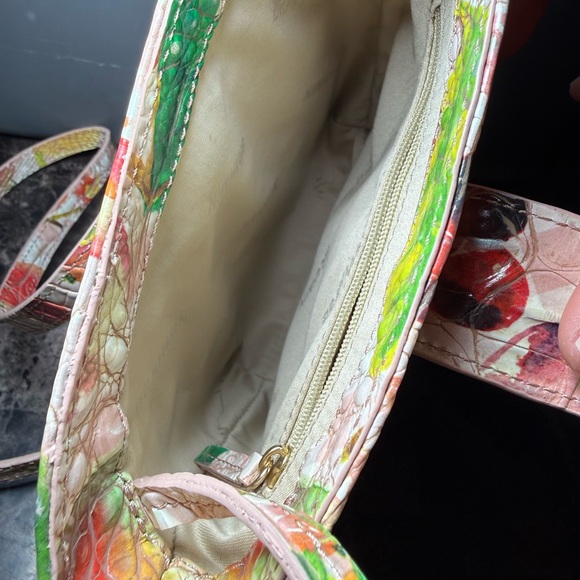 Brahmin Floral Watercolor Printed Crossbody in Pink, Red, Yellow & Green - Picture 6 of 6